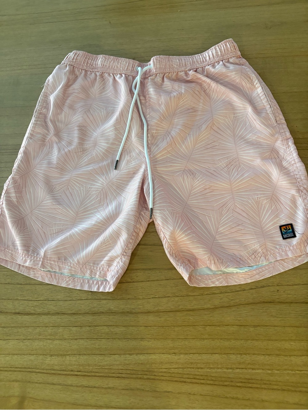 Micros Men's Swimsuit/Shorts Pink Size Large - Leaf Pattern